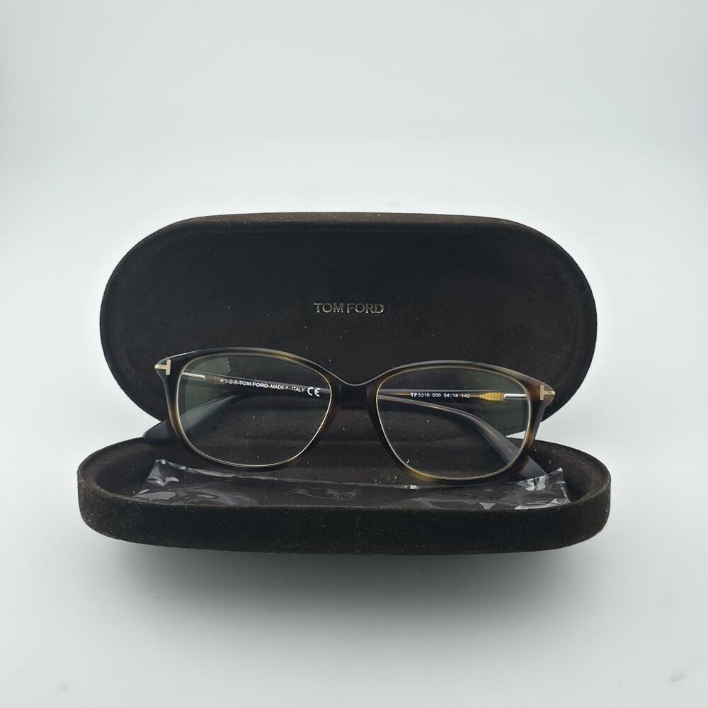 Tom Ford TF5316 056 54-14 Eyeglasses Frames Brown Havana Italy w/ Case Read Desc